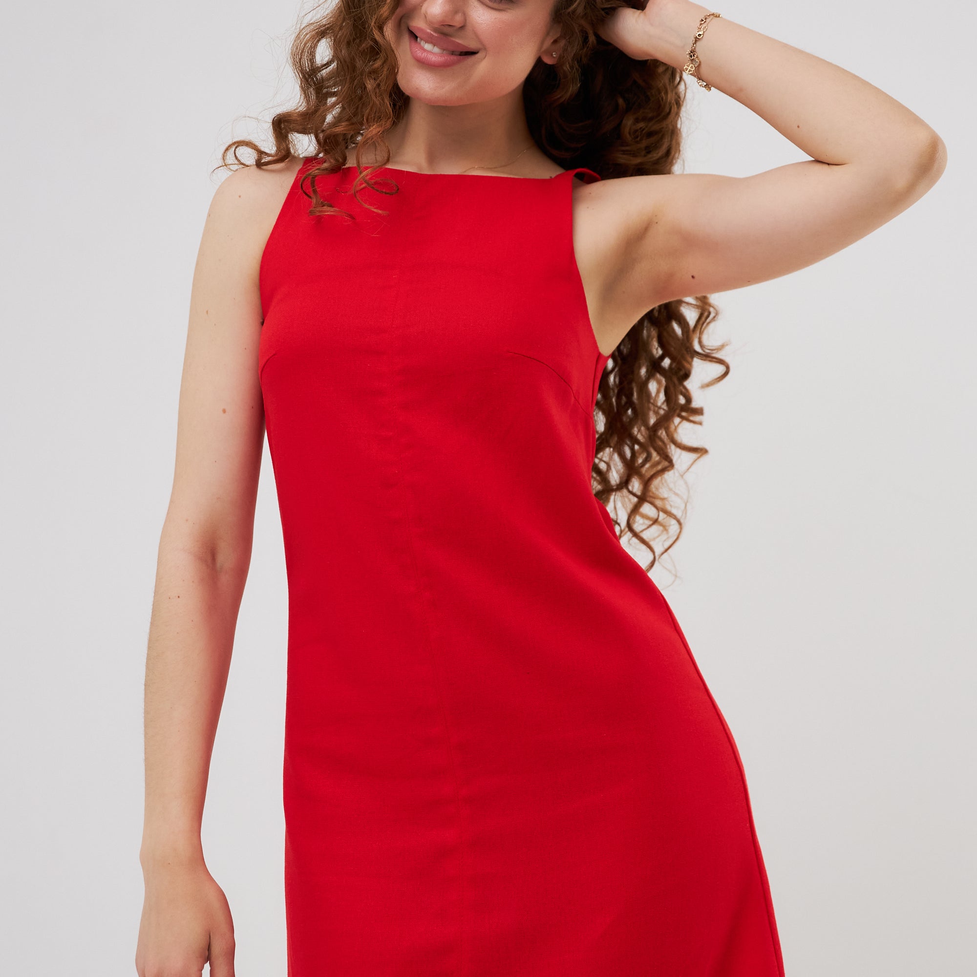 Сукня міні з льону