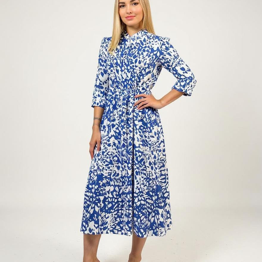 Сукня рубашка максі з поясом