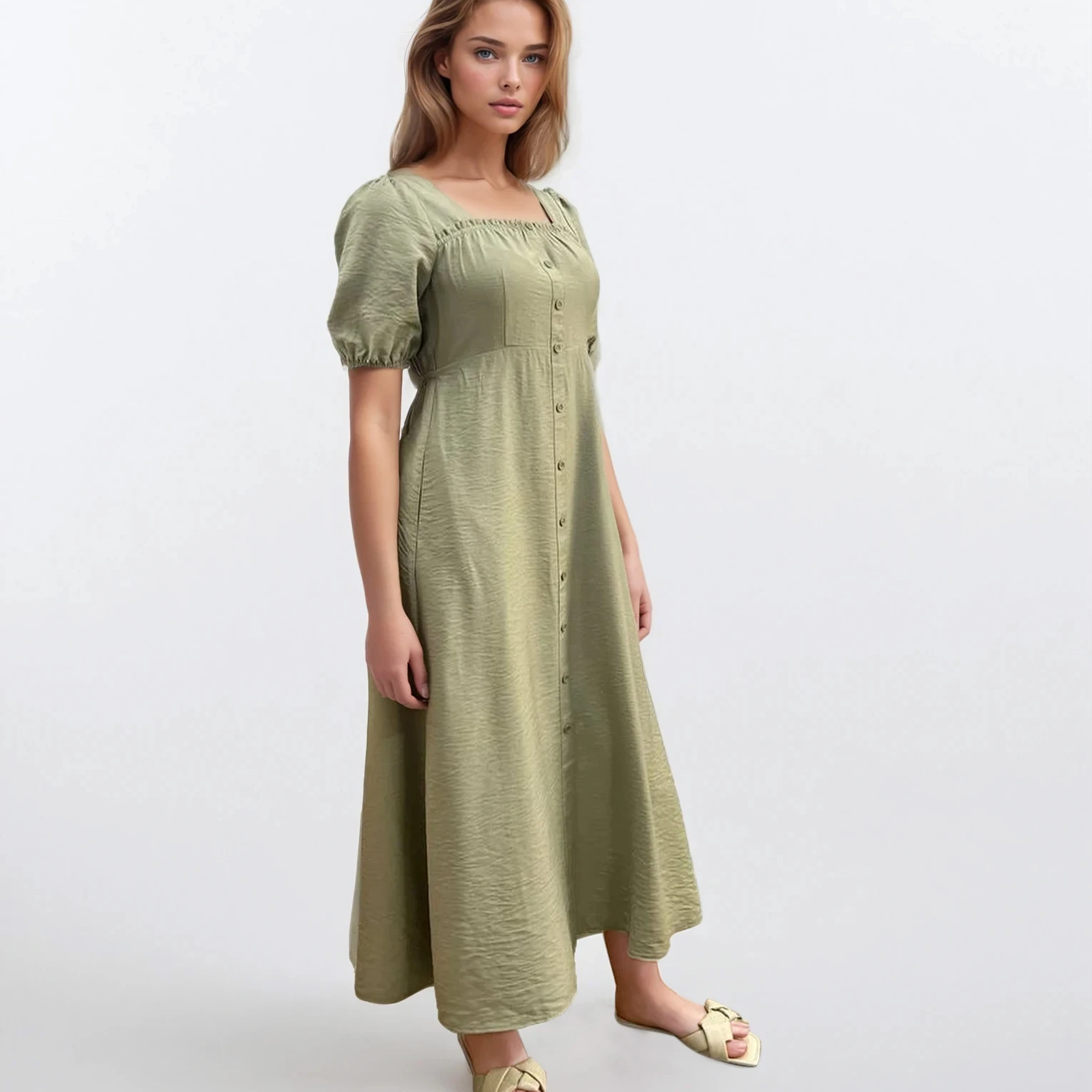 Сукня максі з гудзиками