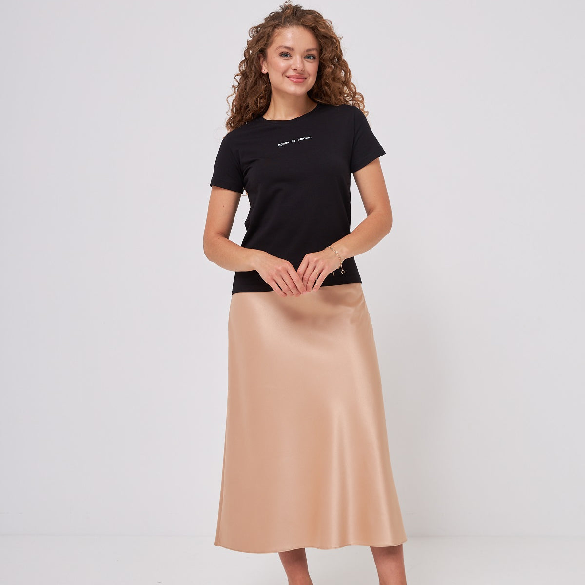 Спідниця мідаксі з шовк сатину