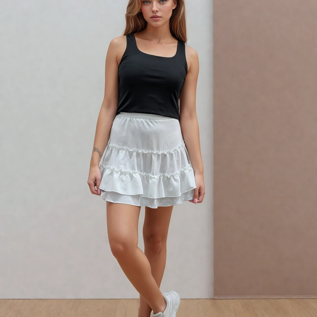 Спідниця міні триярусна