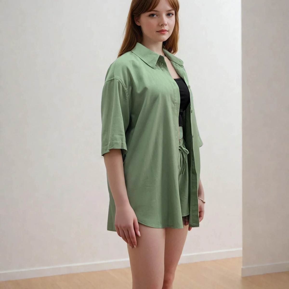 Сорочка подовжена з льону