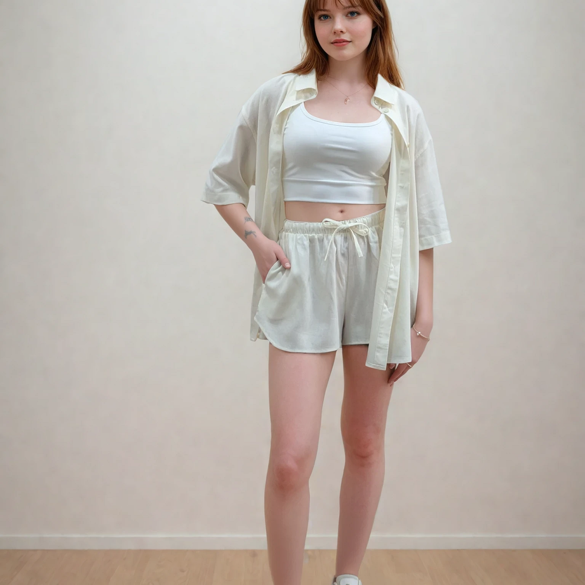 Сорочка подовжена з льону