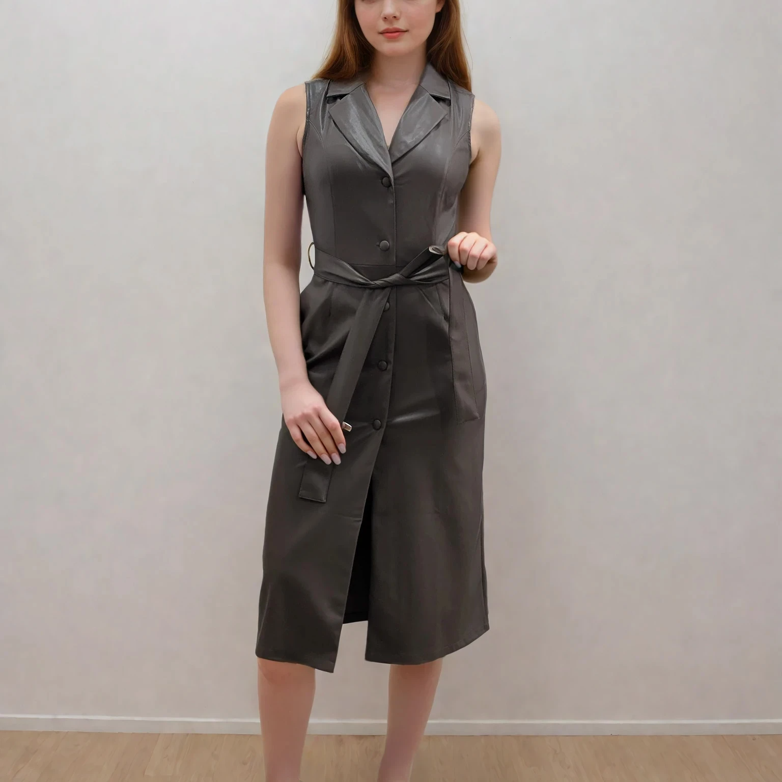 Сукня на запах з екошкіри