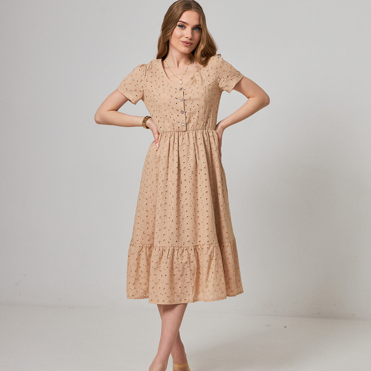 Сукня мідаксі бохо з ґудзиками