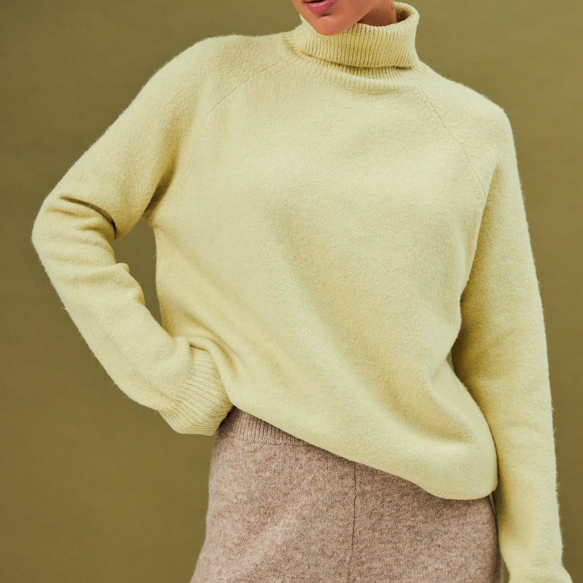 Светр реглан з горлом