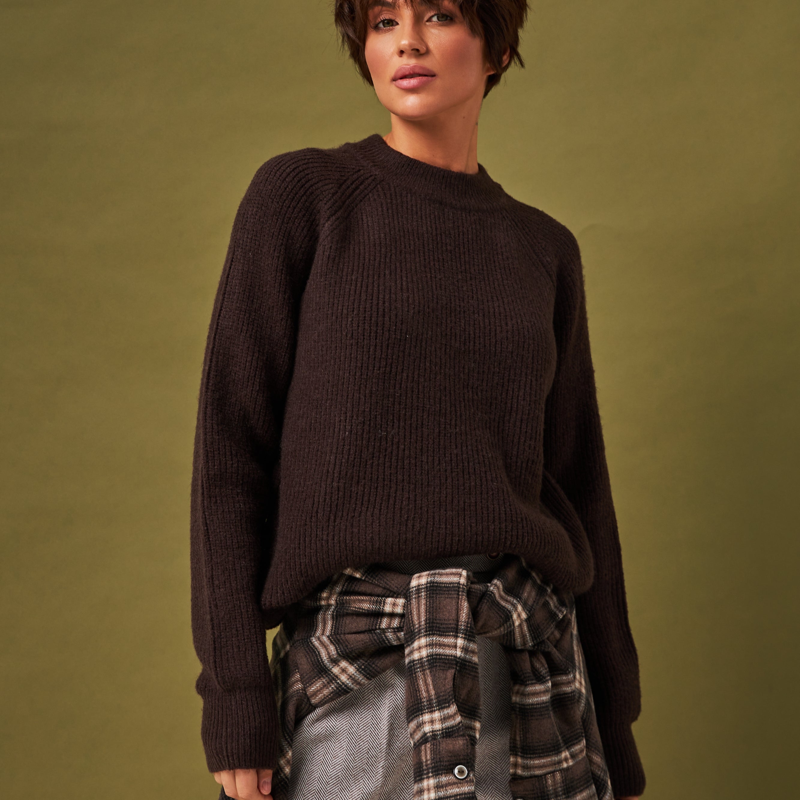 Светр реглан крупна в'язка