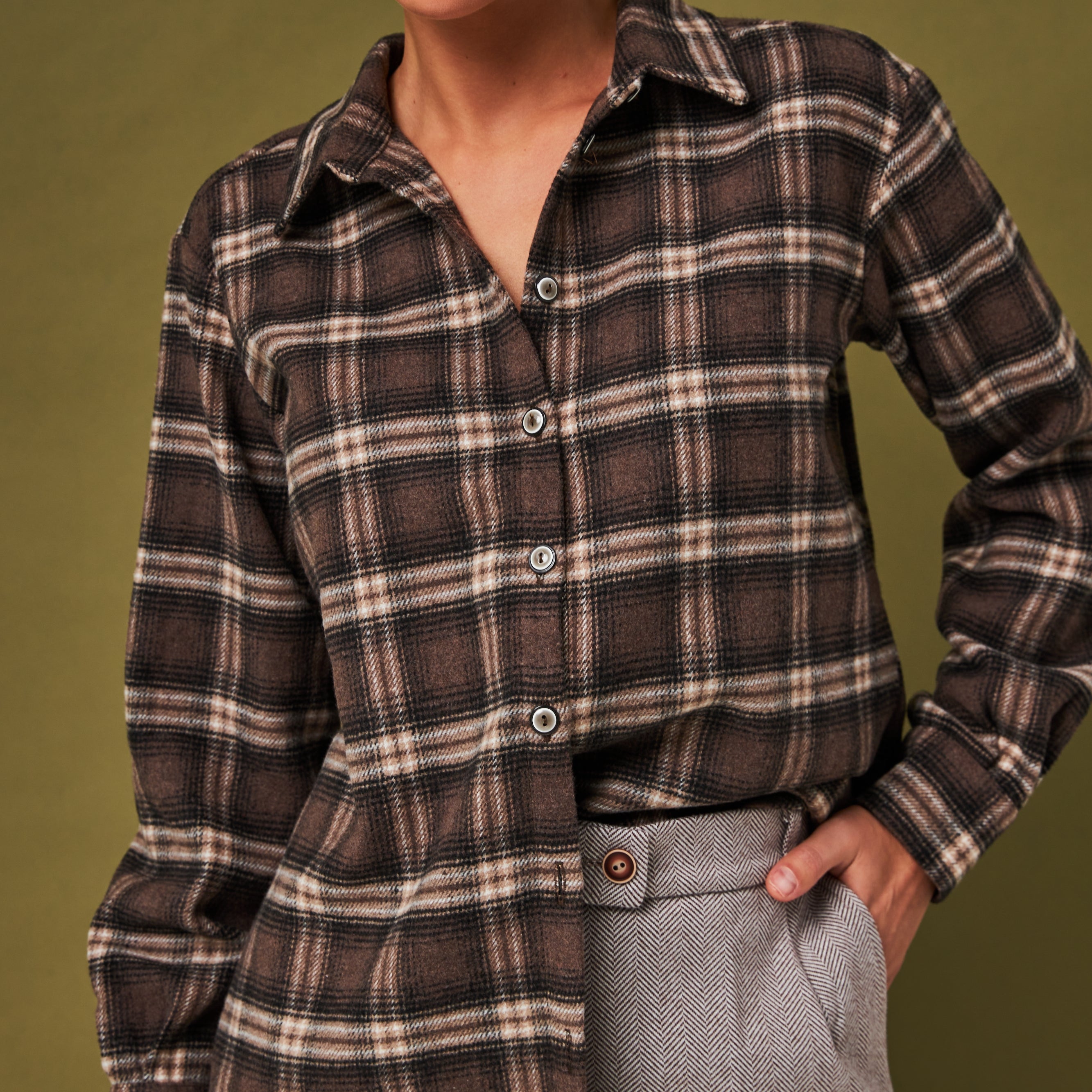 Сорочка тепла в клітинку