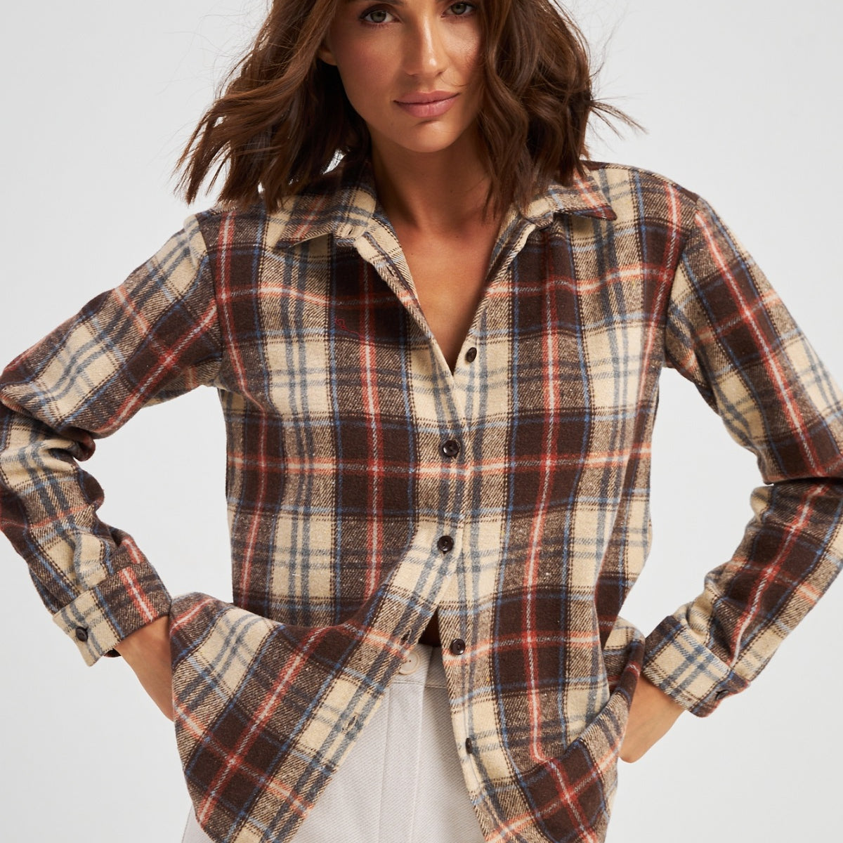 Сорочка тепла в клітинку