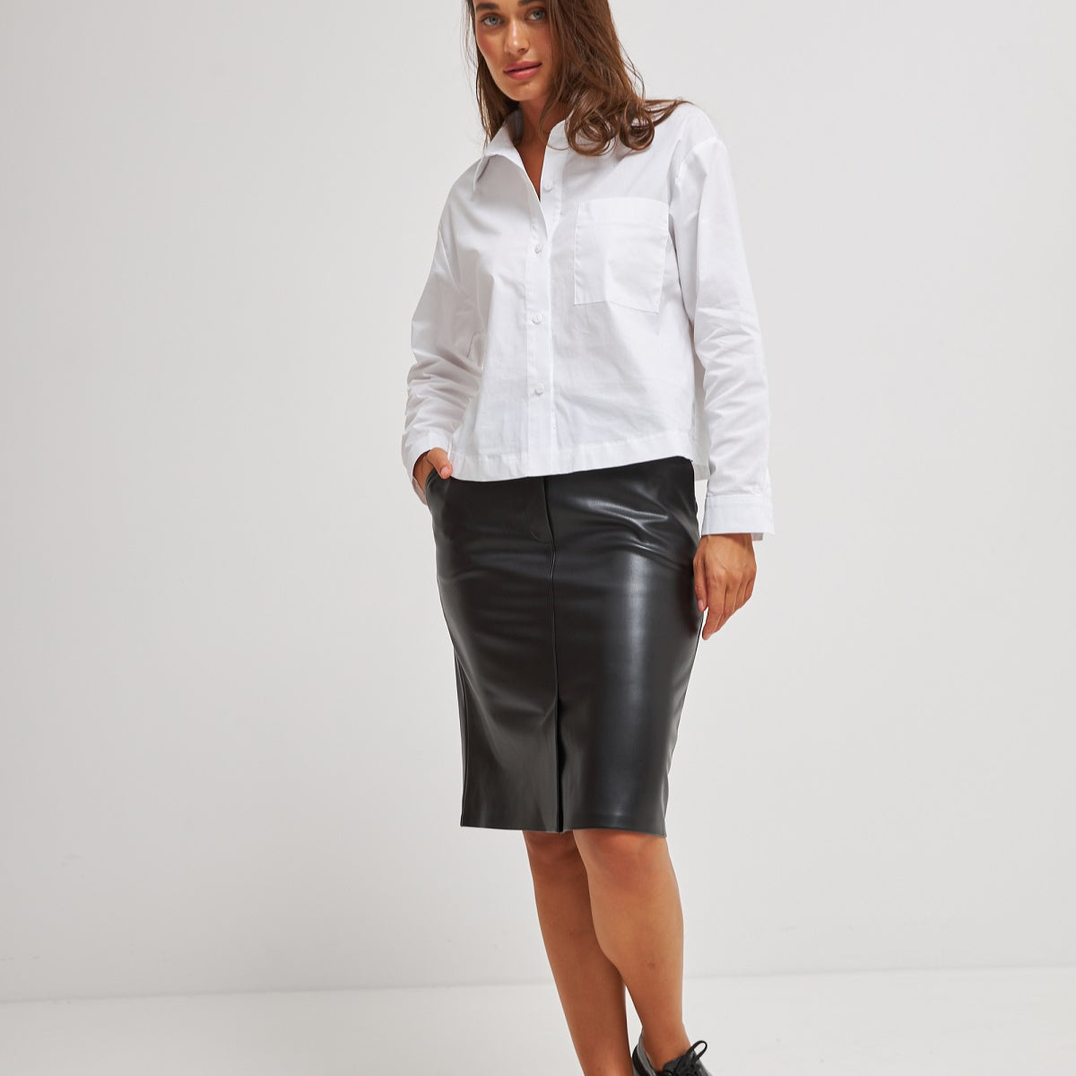 Спідниця олівець з еко шкіри