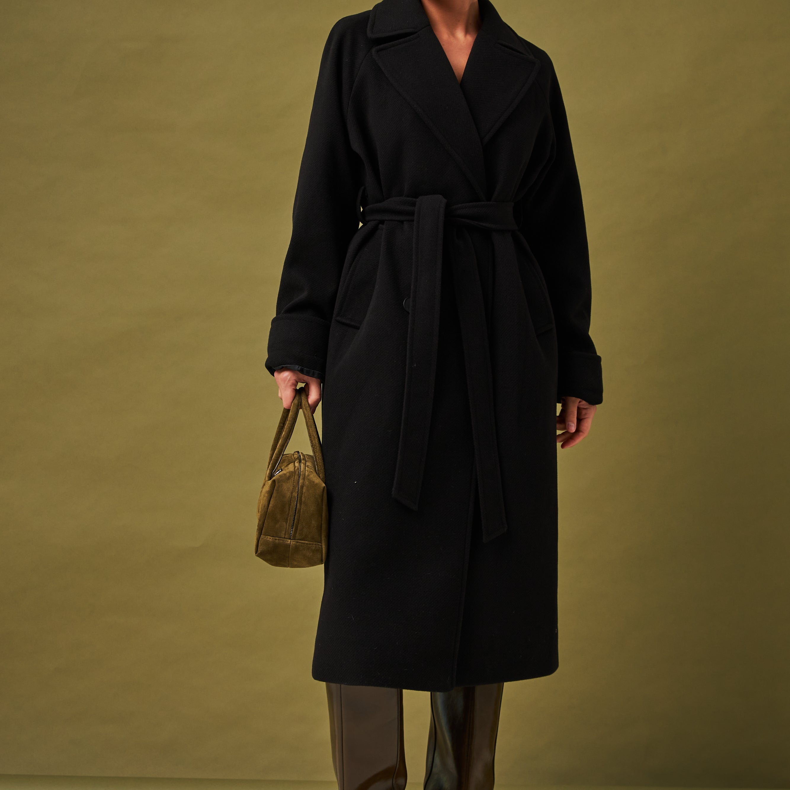 Пальто міді з руковом реглан