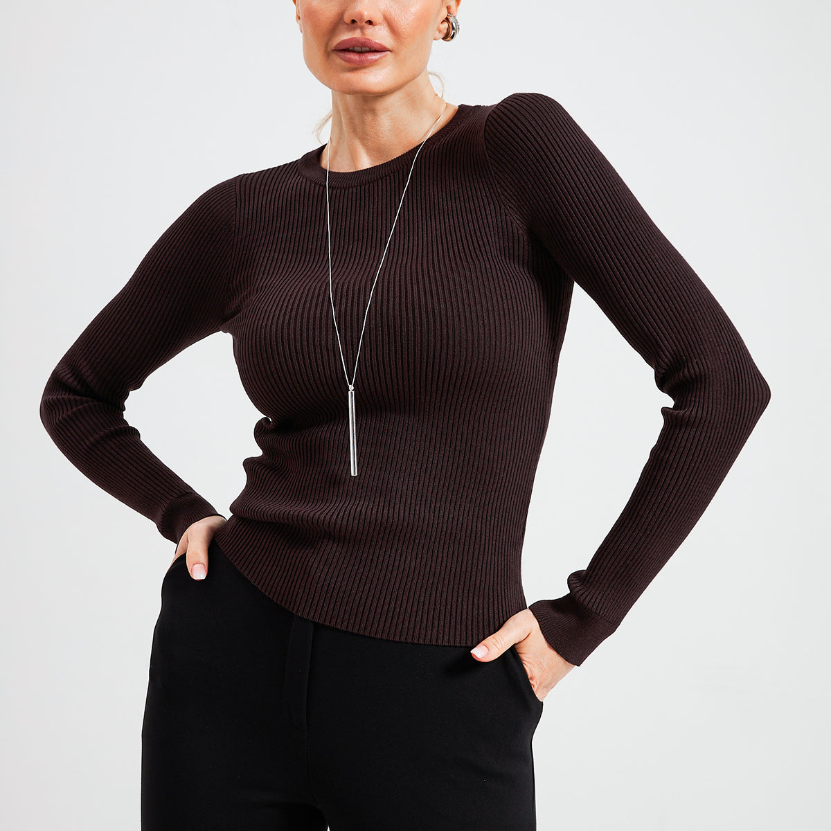 Лонгслів з круглим вирізом Раунд