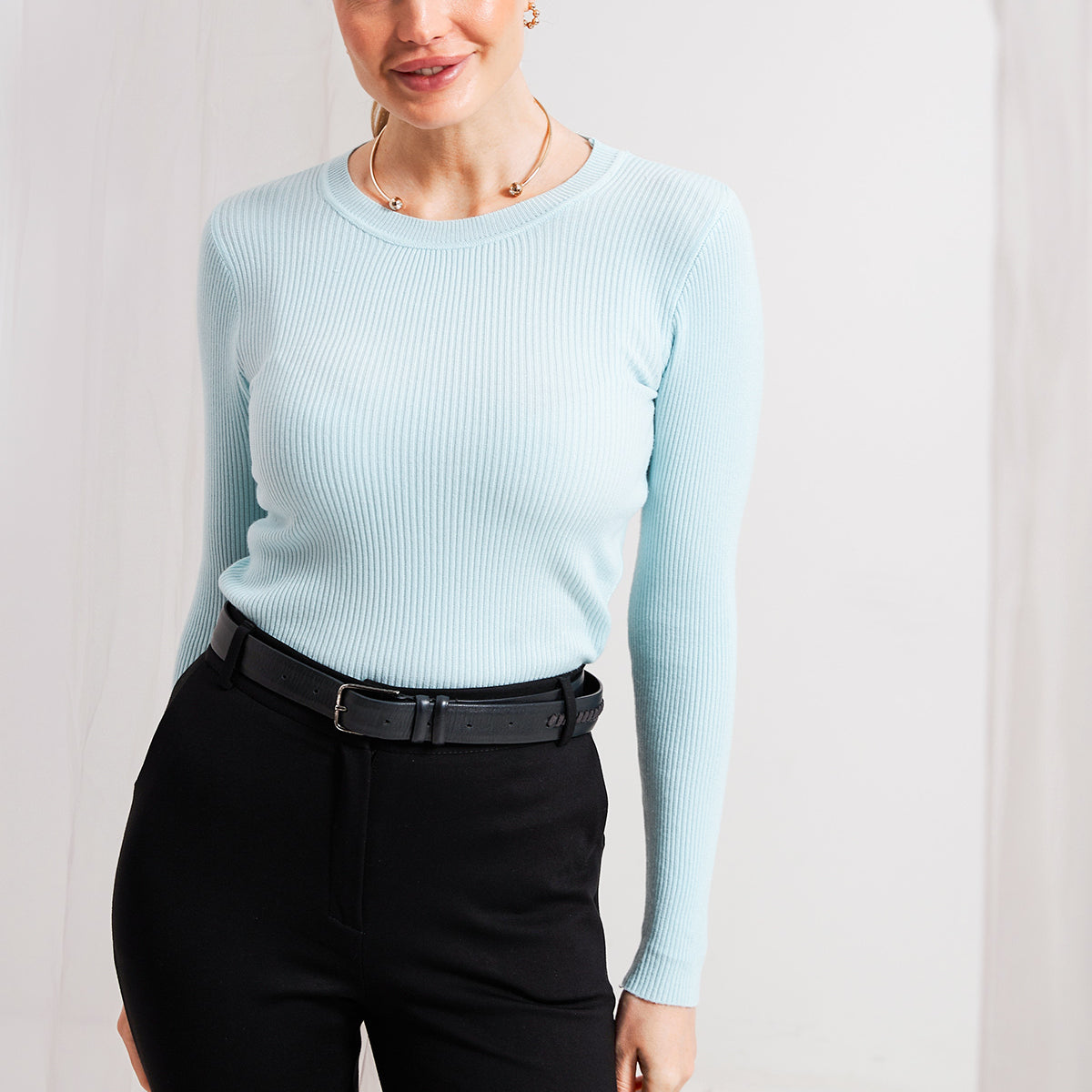 Лонгслів з круглим вирізом