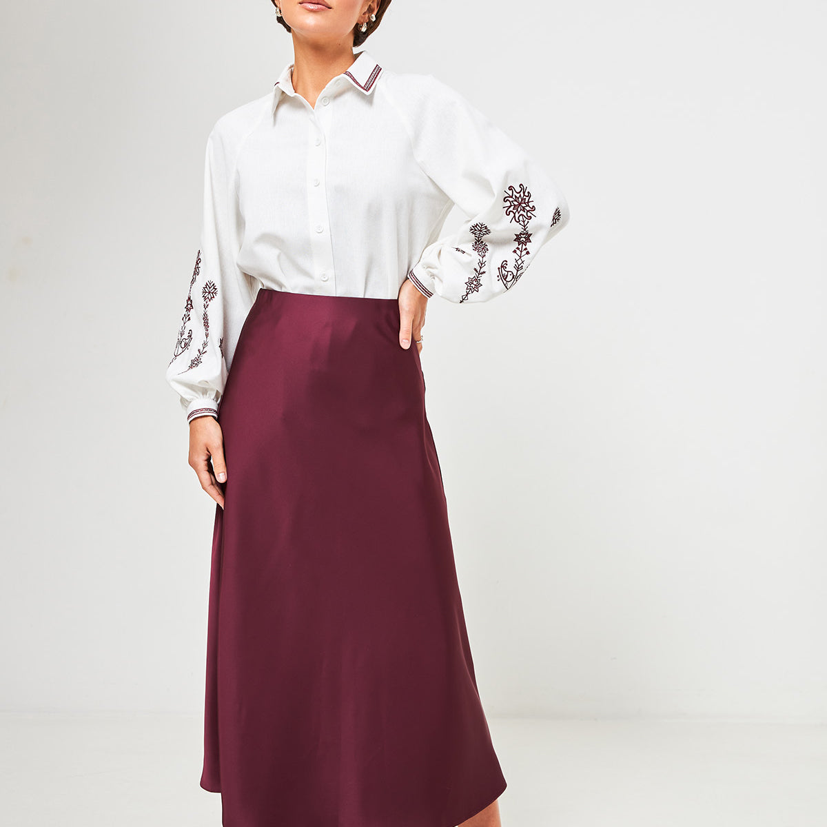 Спідниця максі шовкова на резинці