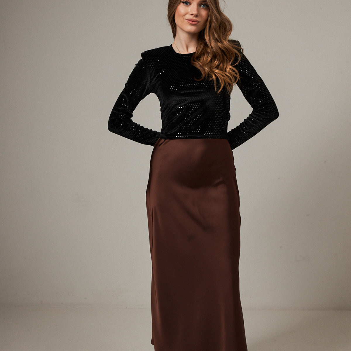 Спідниця максі шовкова на резинці