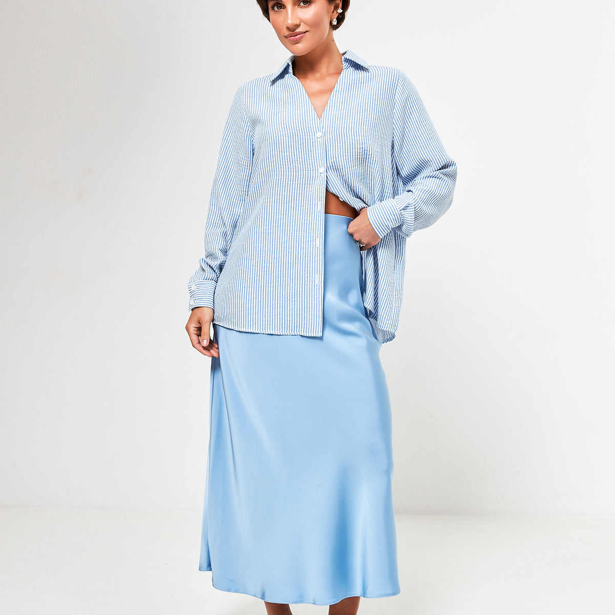 Спідниця максі шовкова на резинці