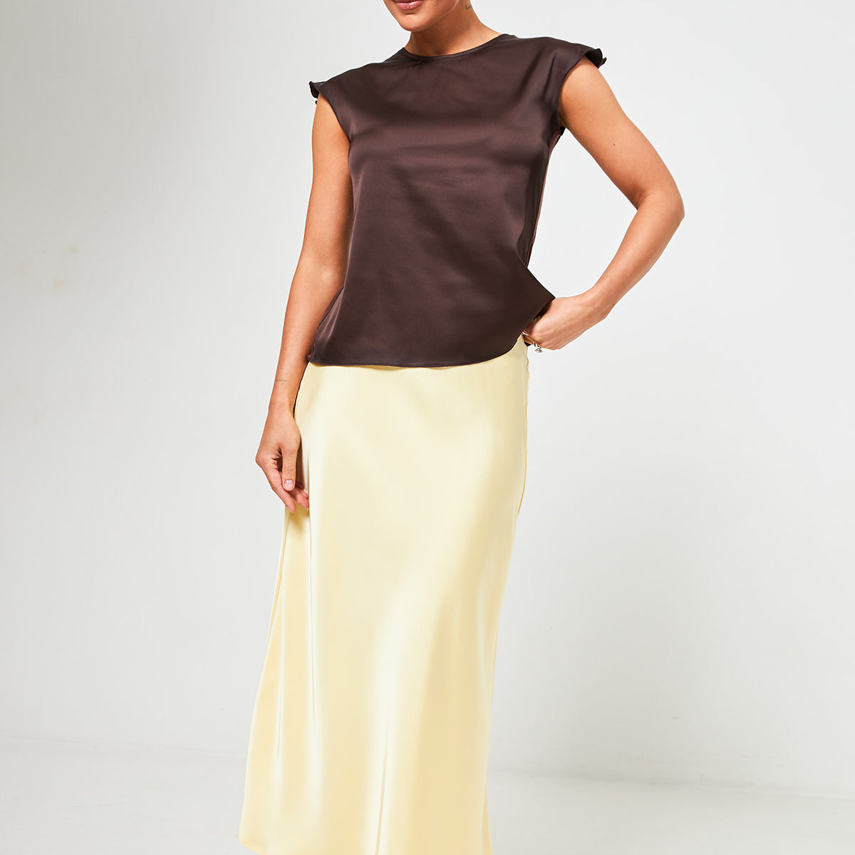 Спідниця максі шовкова на резинці