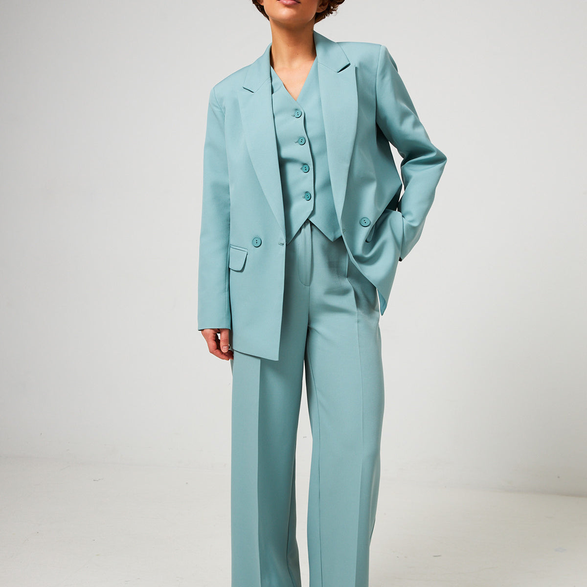 Брюки вільні з костюмки Мілан