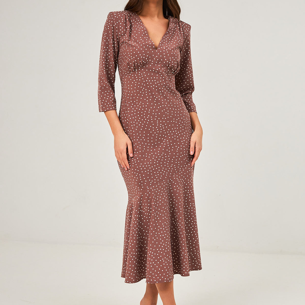 Сукня мідаксі святкова в горох