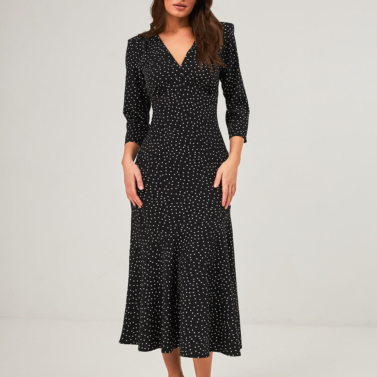 Сукня мідаксі в горох