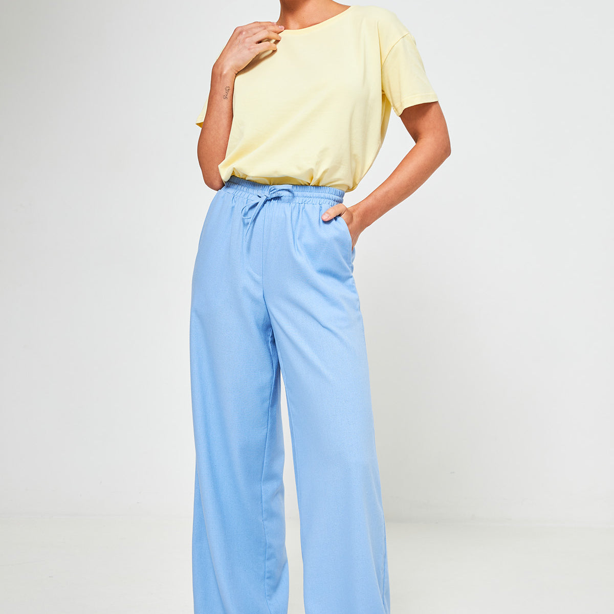 Брюки палаццо лляні