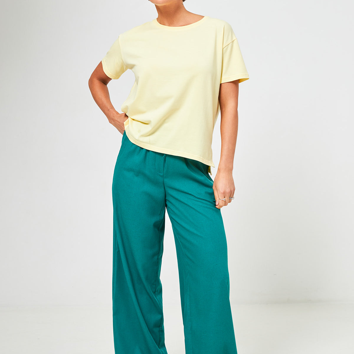 Брюки палаццо лляні