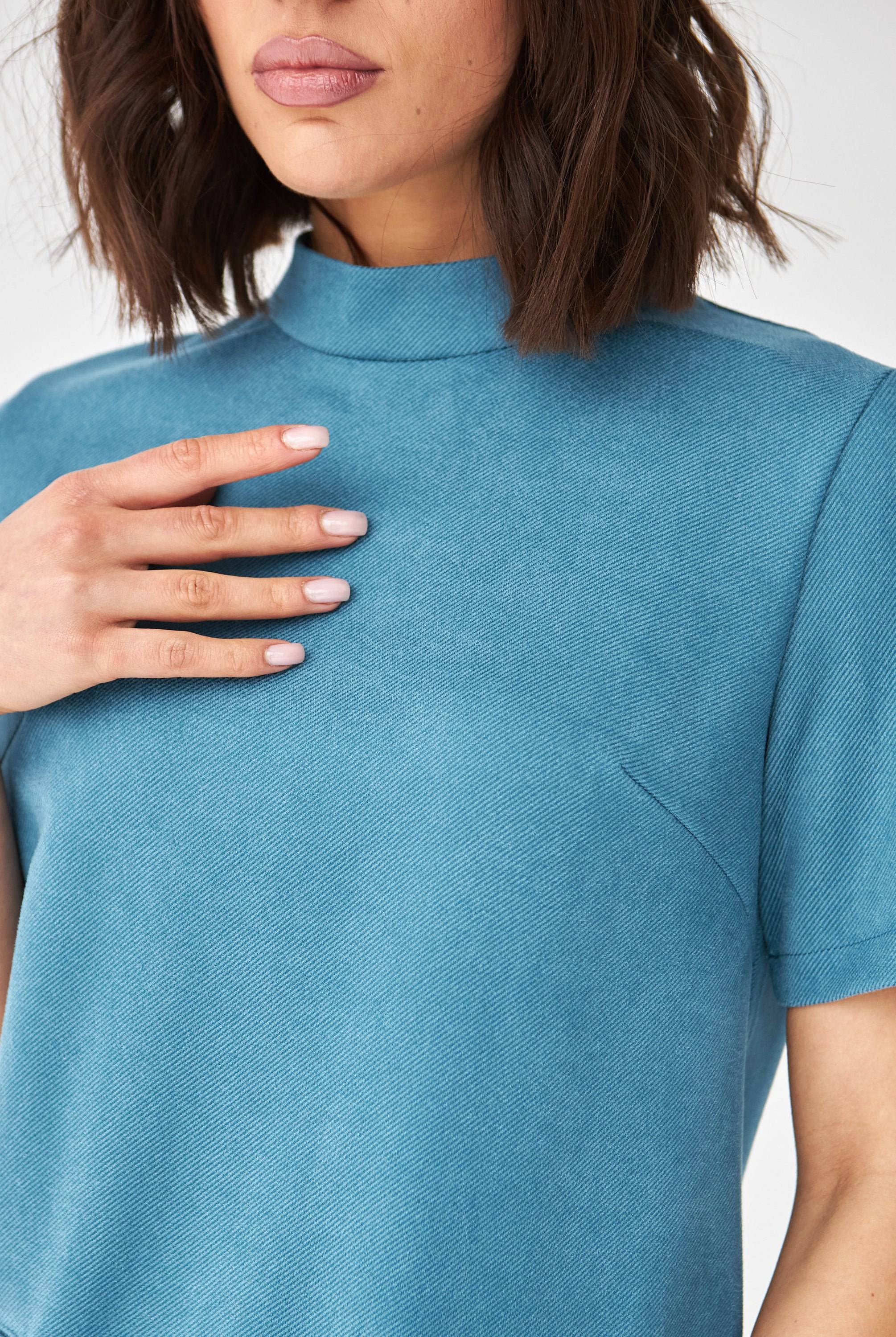 Сукня із замші діагоналі з коротким рукавом - Wear Me