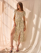 Сукня жіноча короткий рукав з розрізами штапель - Wear Me