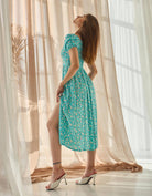 Сукня жіноча короткий рукав з розрізами штапель - Wear Me