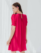 Сукня жіноча з коротким рукавом фуксія - Wear Me