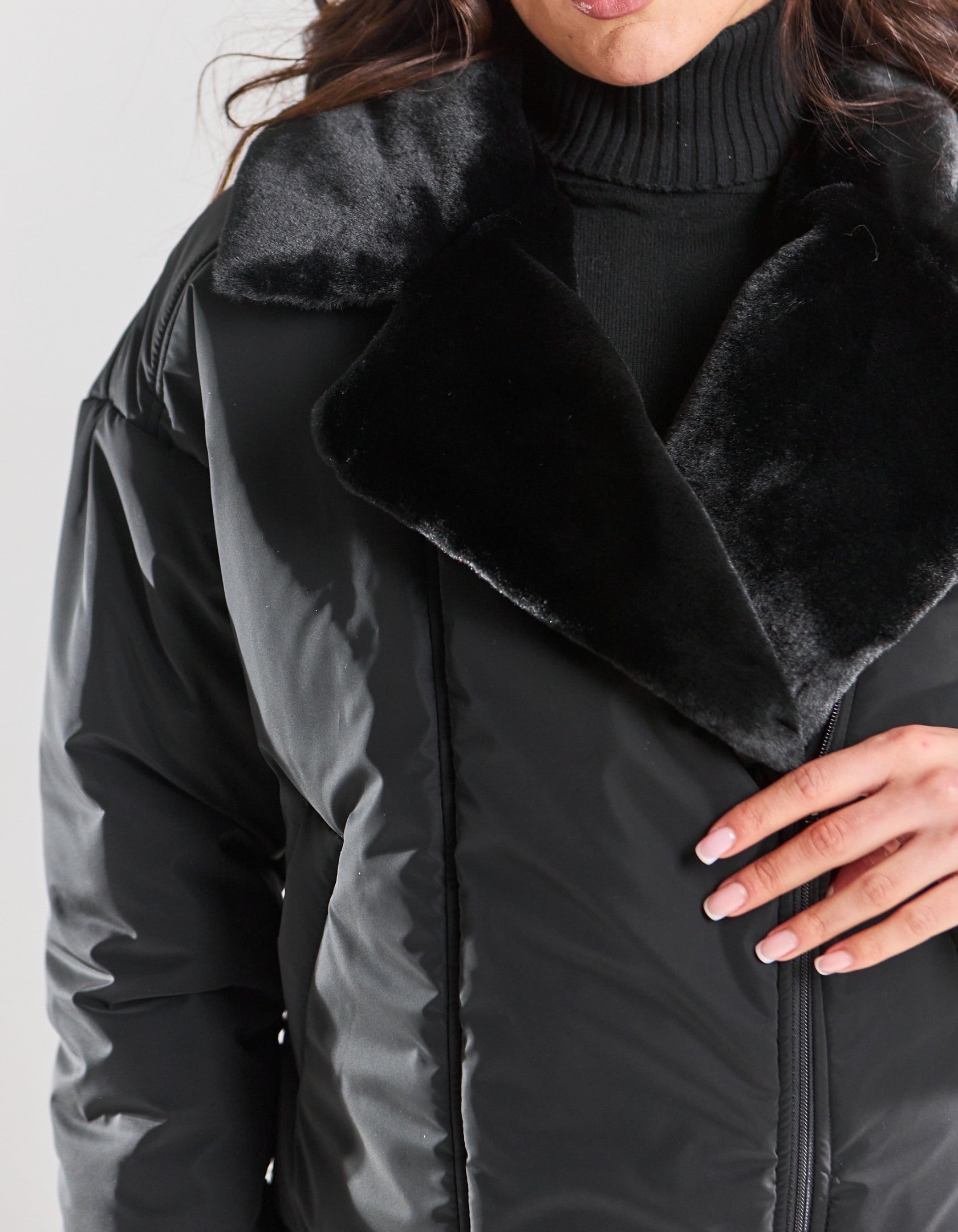 Курта косуха зимова з коміром із кролика - Wear Me