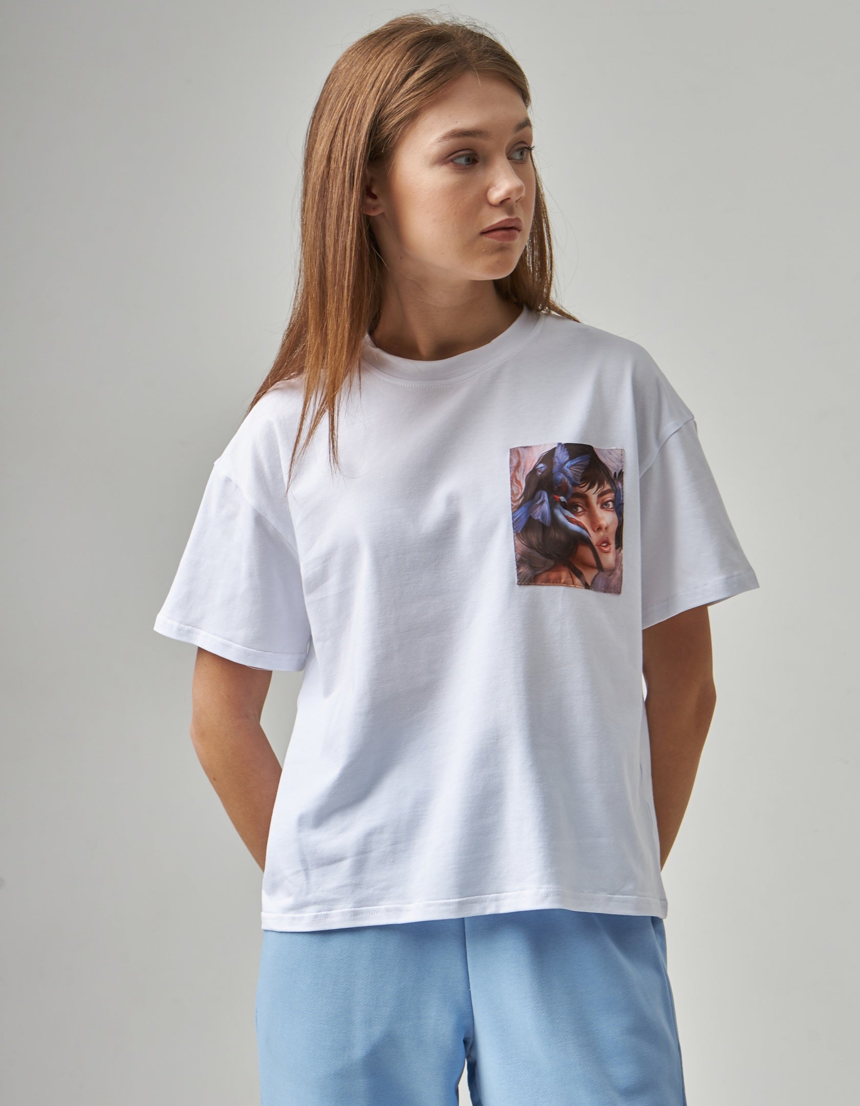 Футболка жіноча з кишенею принт - Wear Me