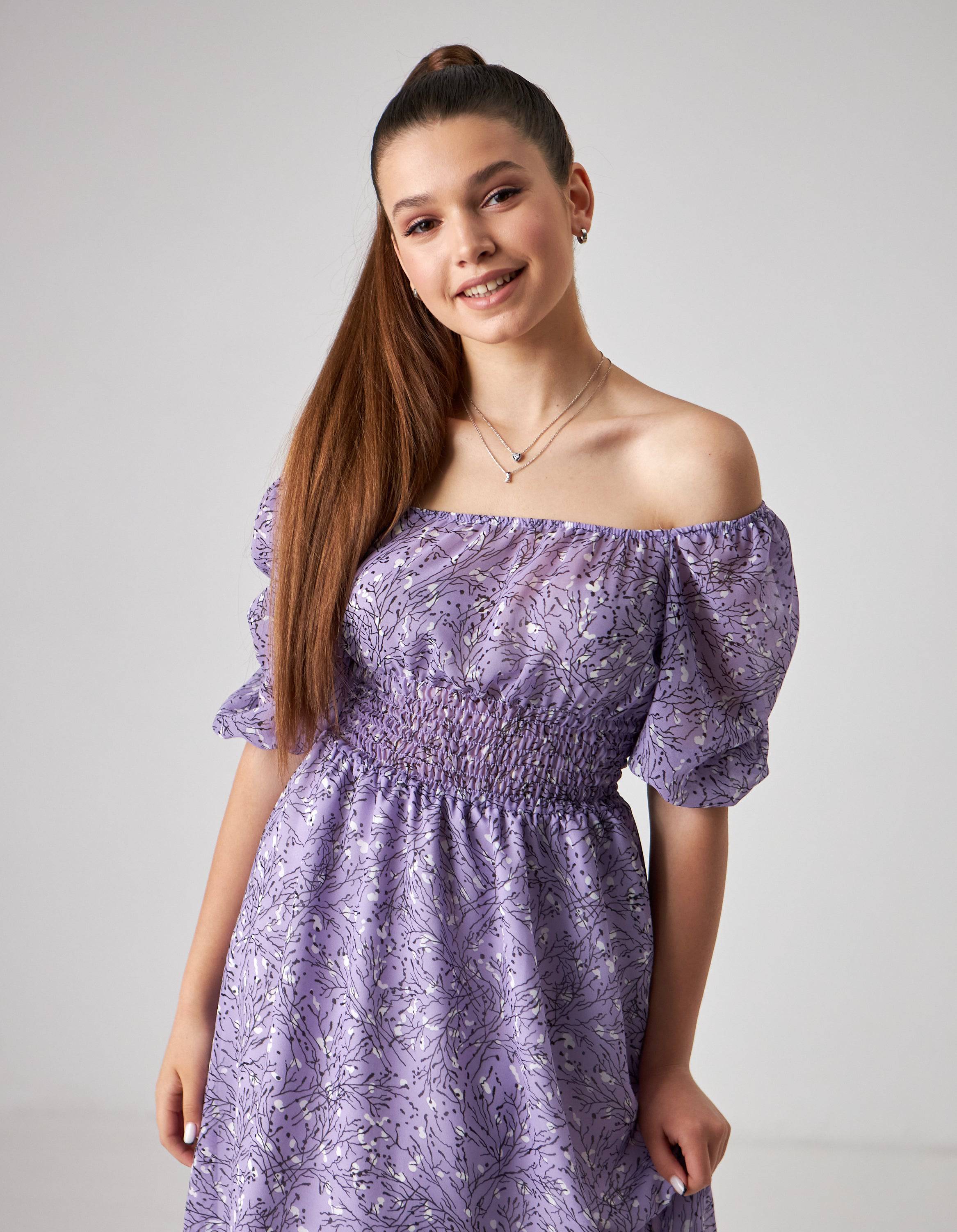 Сукня міді шифонова на резинці - Wear Me