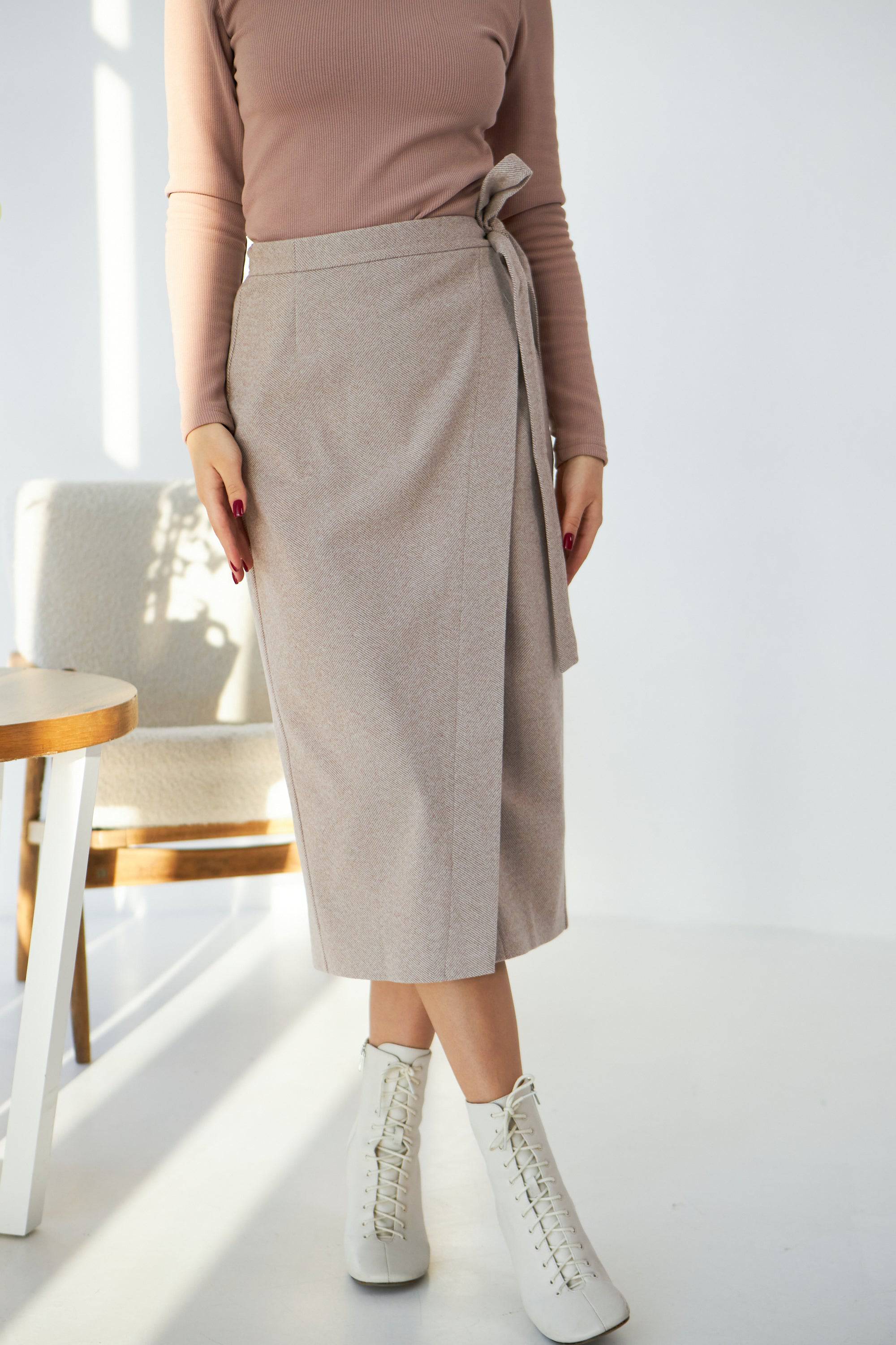 Спідниця в нахлест із теплої костюмки - Wear Me